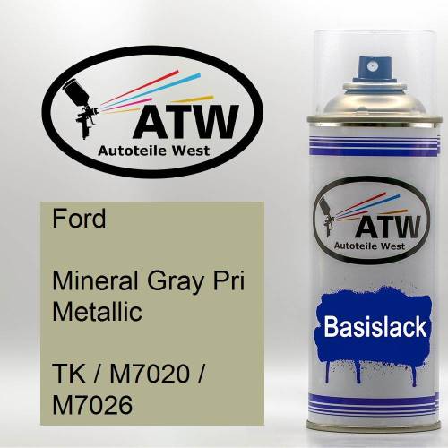 Ford, Mineral Gray Pri Metallic, TK / M7020 / M7026: 400ml Sprühdose, von ATW Autoteile West.